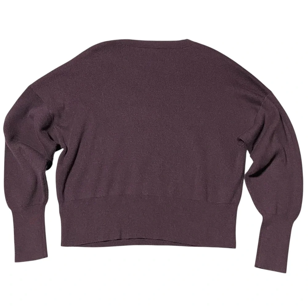 J. Crew‎ Ribbed Crewneck Sweater Burgundy Long Sleeve Casual Women's Size L